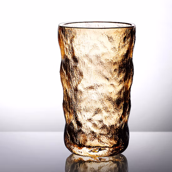 Muestra gratis estilo Ins, vaso de whisky con patrón de glaciar, barra de fondo grueso creativo, copas de vino, taza de 350ml