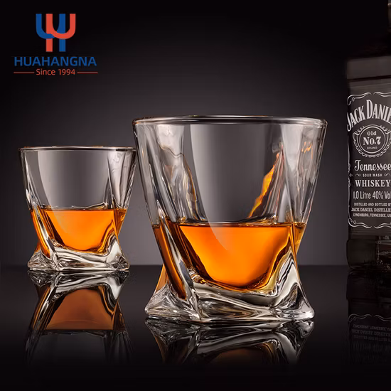 Vaso de cristal de whisky elegante con borde dorado de lujo, vaso de cristal personalizado para Bar y Hotel
