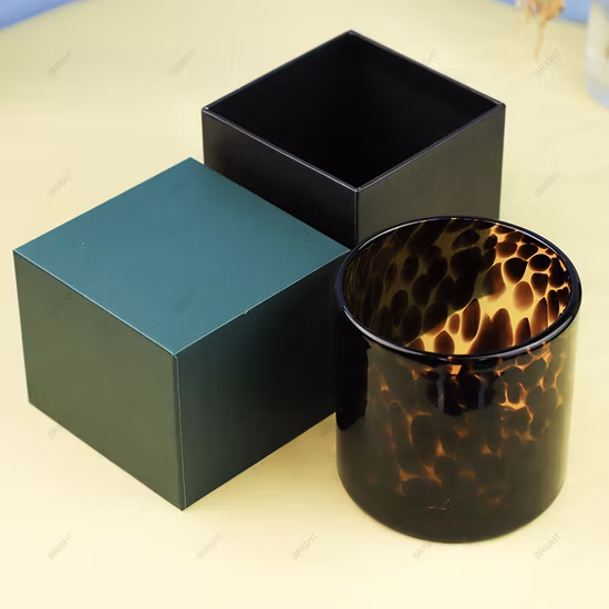 Comercio al por mayor 6oz 8oz 315ml Copa de Vela de Vidrio Redondo Botella de Vela de Vidrio Contenedor de Vela de Vidrio Tarro Canlde de Vidrio con Sellado de Tapa de Bambú para Fabricación de Velas