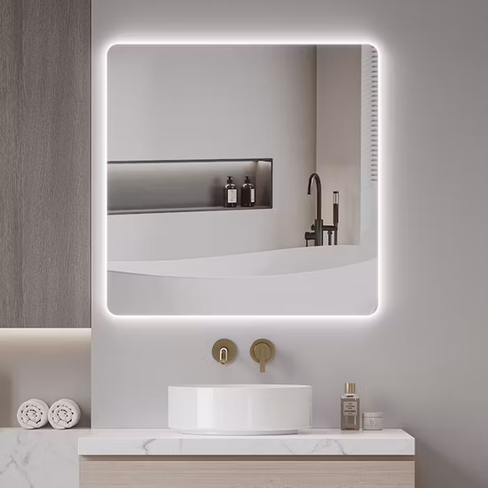 Espejo de cristal colgado en la pared al por mayor del cuarto de baño del Smart Home LED de los espejos de la decoración casera